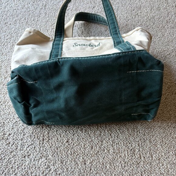 L.L. Bean Small Boat & Tote Green Chickadee Embroidered Snowbird USA Nautical - Picture 4 of 11